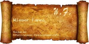 Wieser Fanni névjegykártya